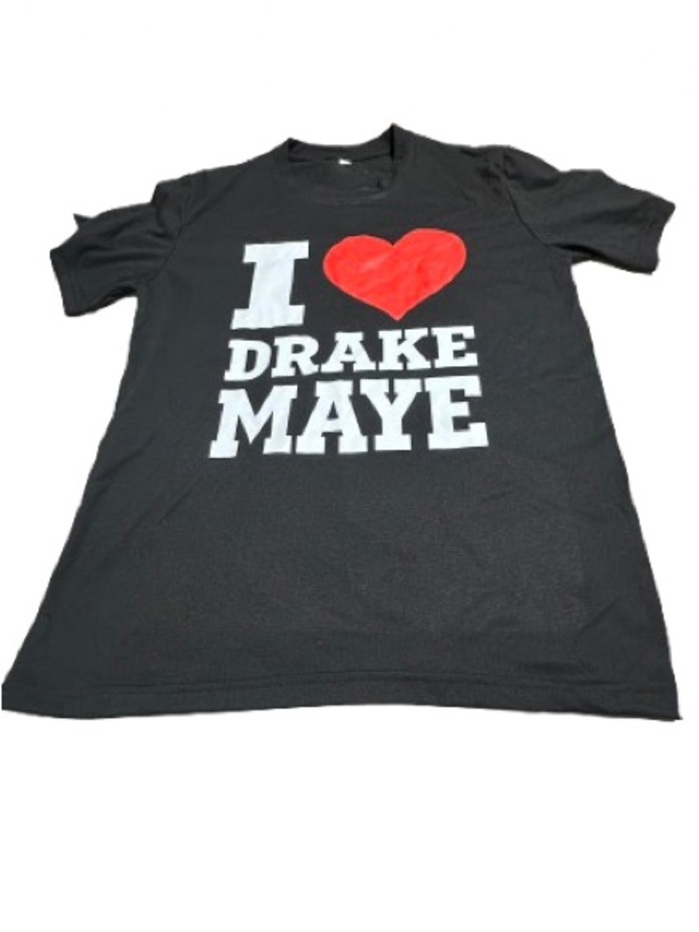 I Heart Drake Maye Graphic Tee - Black with Red Heart